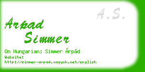 arpad simmer business card