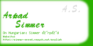 arpad simmer business card